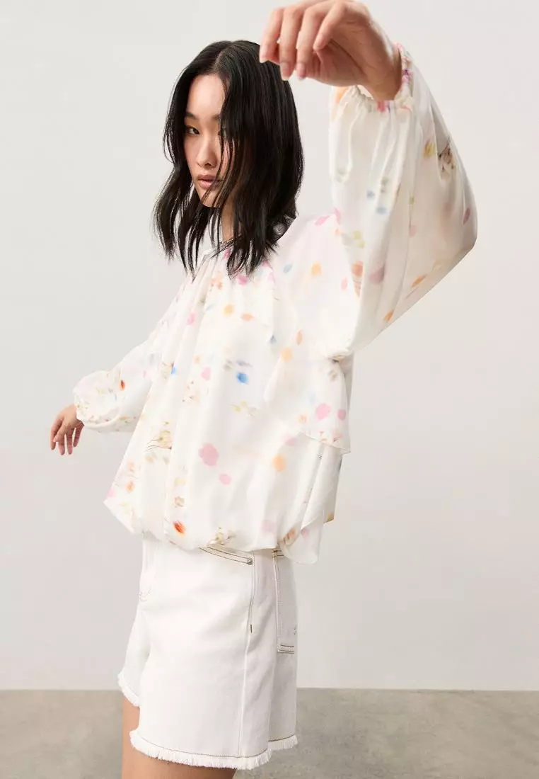 Floral Gathered Top