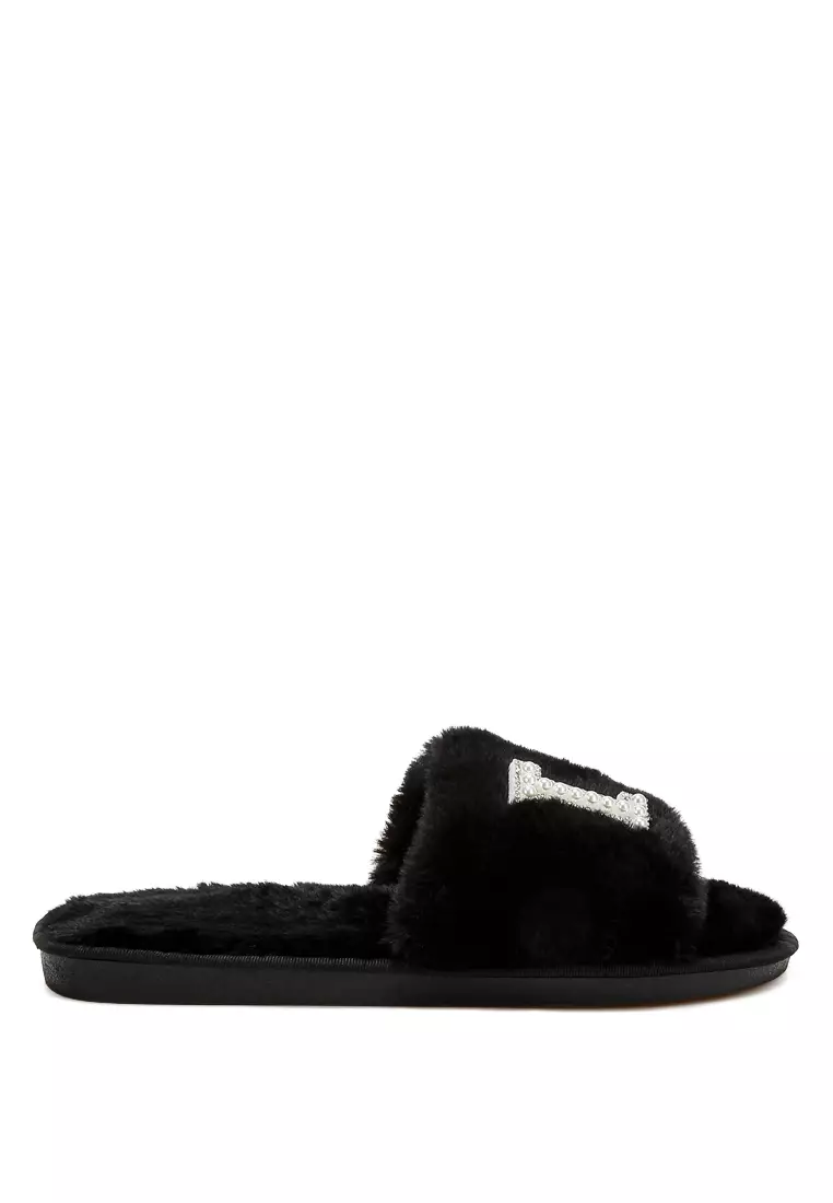 Discount on London Rag  shoes - SKU: Fur Sliders in Black