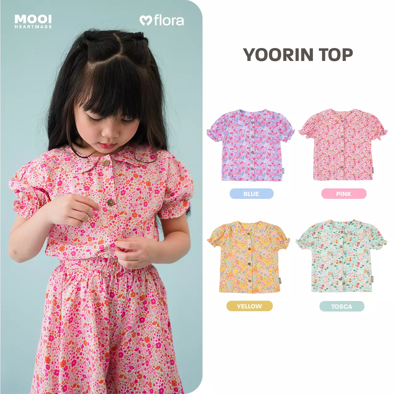 Mooi Atasan Anak Perempuan Yoorin Top - Pink