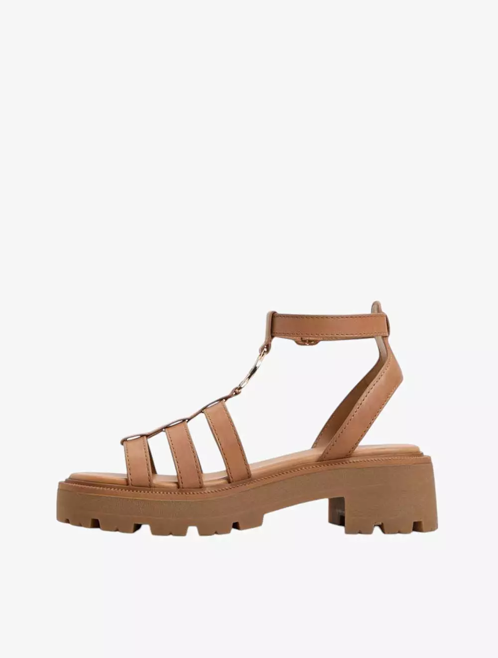 ALDO LAMINGTON HEELED SANDALS - MEDIUM BROWN