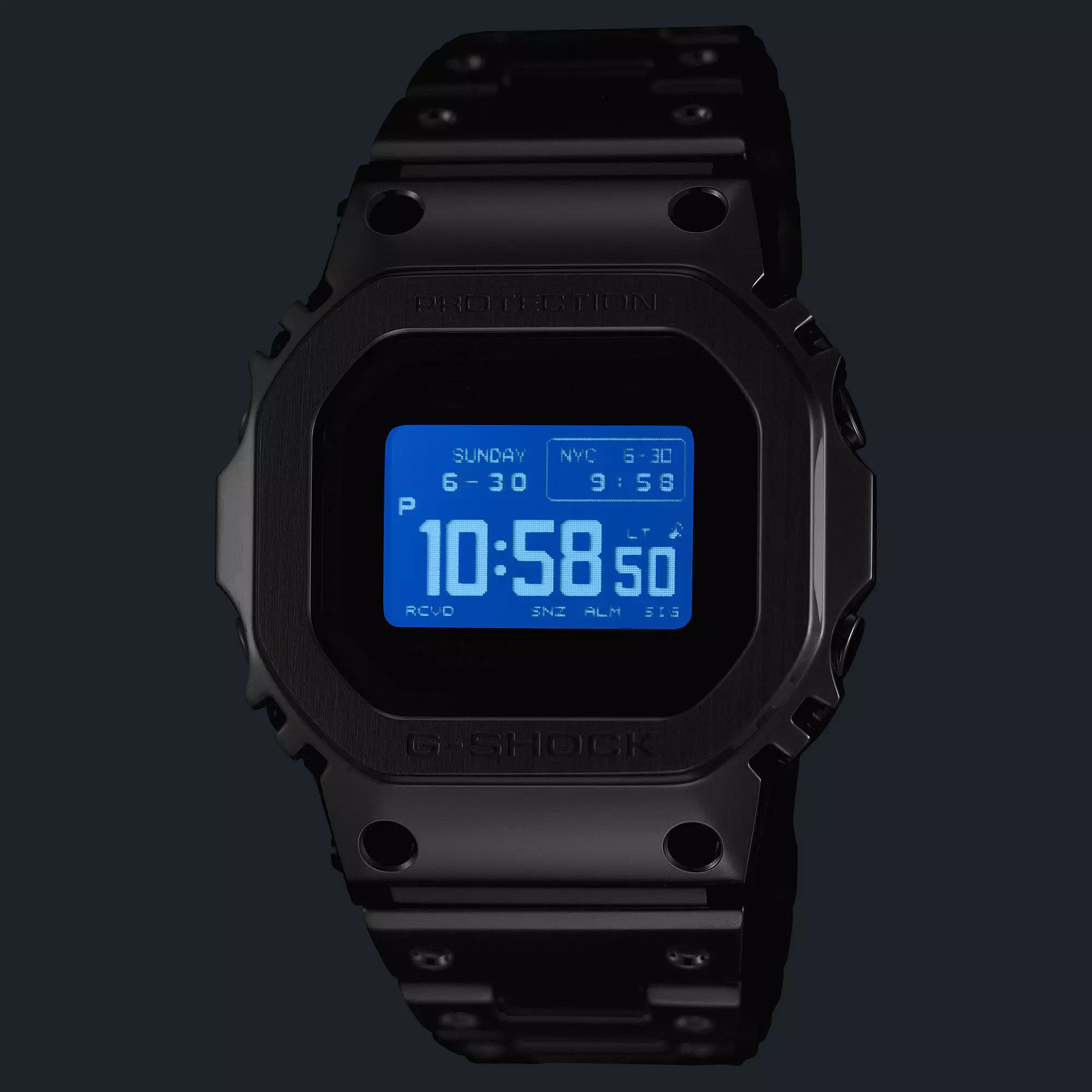 Casio G-Shock JDM Watch - Jam Tangan Digital Pria - All Black Stainless Steel - GMW-BZ5000BD-1D