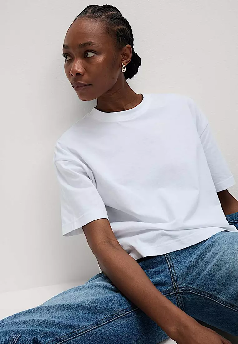 Pure Cotton Crew Neck Boxy T-Shirt