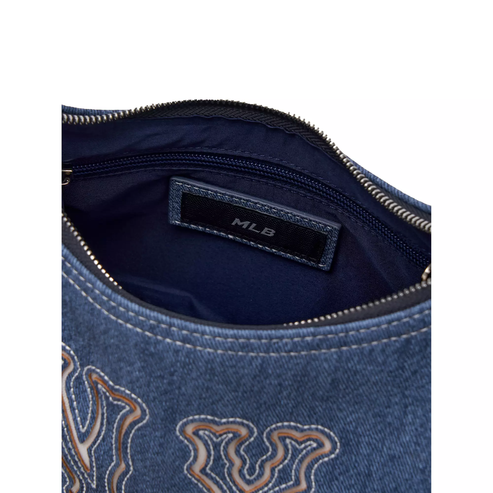 BASIC MEGA LOGO POCKET DENIM HOBO BAG NEW YORK YANKEES