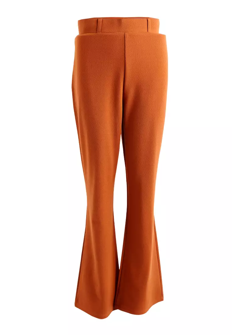 Brown Flared Cut Trousers