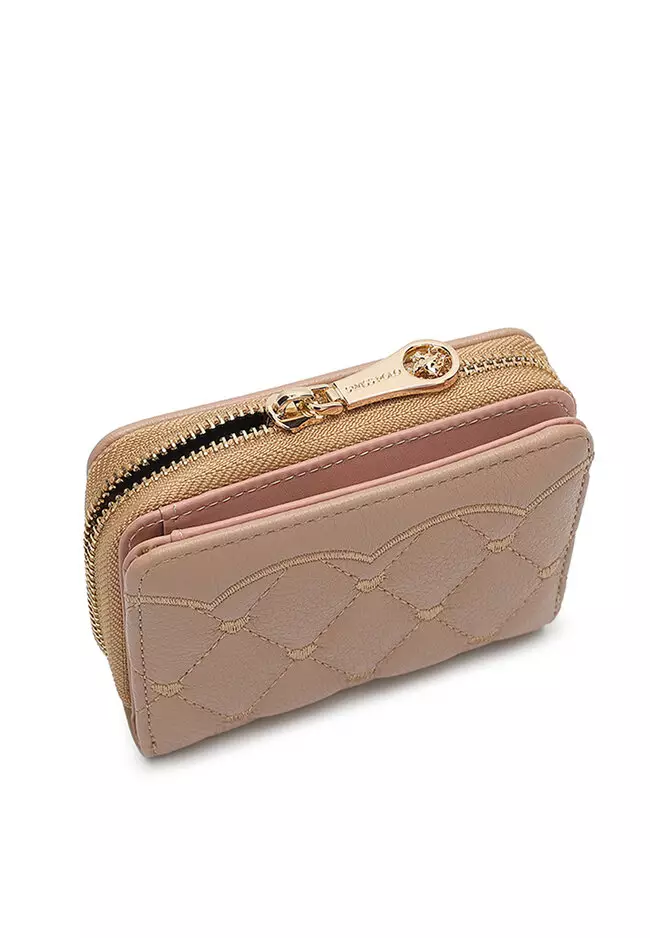 Women's Quilted Short Purse / Wallet - Khaki