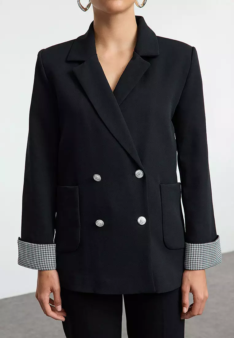 Engraved Button Blazer