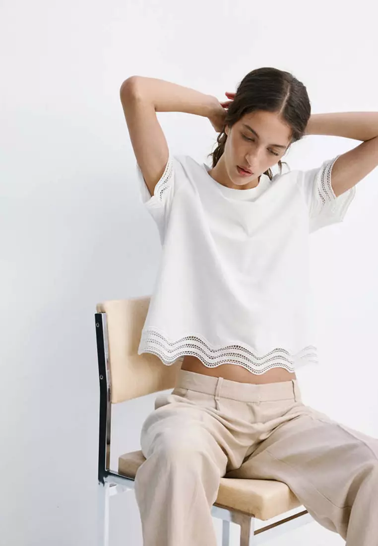 Cotton Top With Broderie Anglaise Details
