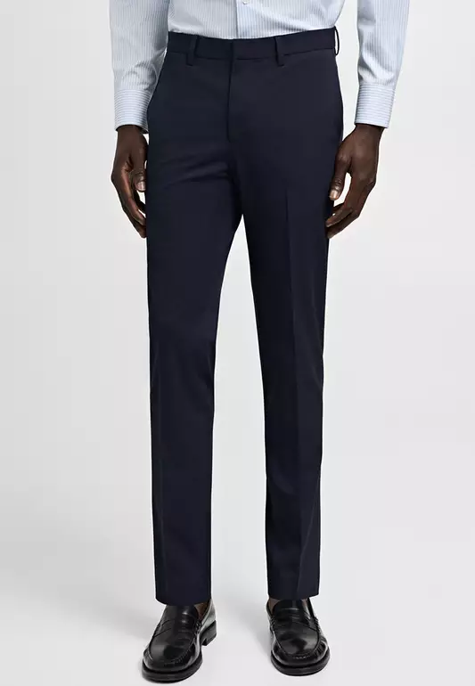 Stretch Fabric Super Slim-Fit Suit Trousers