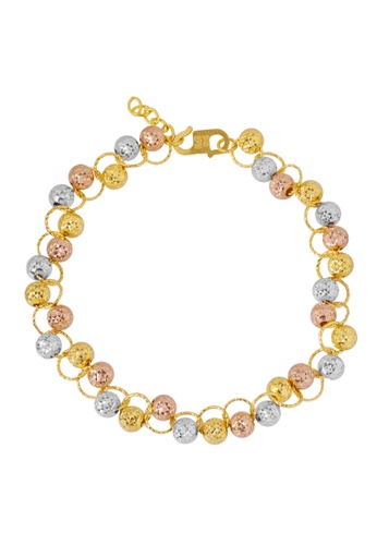 TOMEI TOMEI Tri-Tone Entwined Beads Bracelet, Yellow Gold 916 A11A7AC13100BDGS_1
