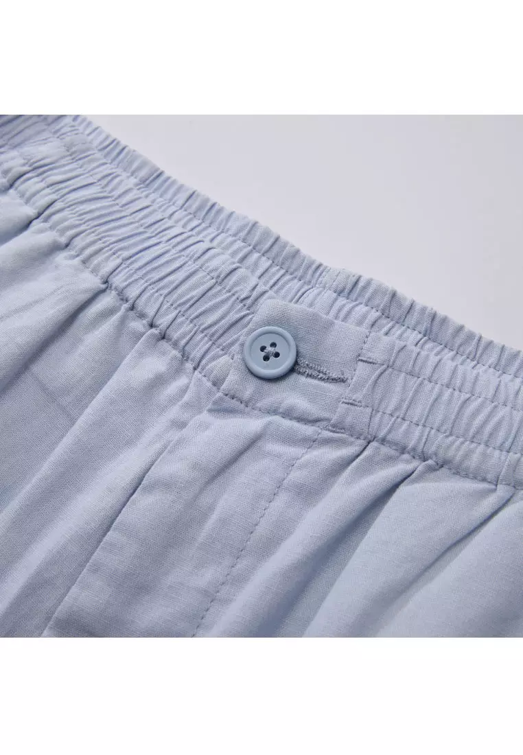 Korea Collection Men's Linen Cotton Elastic Waist Shorts 01106597