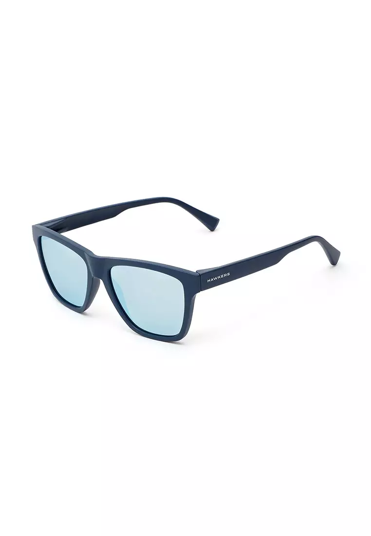 HAWKERS Navy Blue Blue Chrome ONE LS Sunglasses for Men and Women, Unisex. UV400 Protection. Official Product designed in Spain