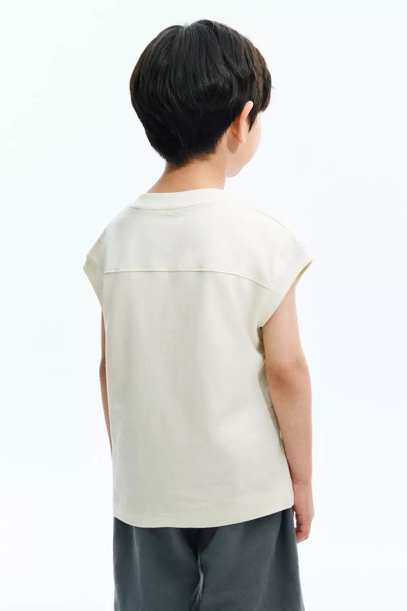 Printed cotton vest top