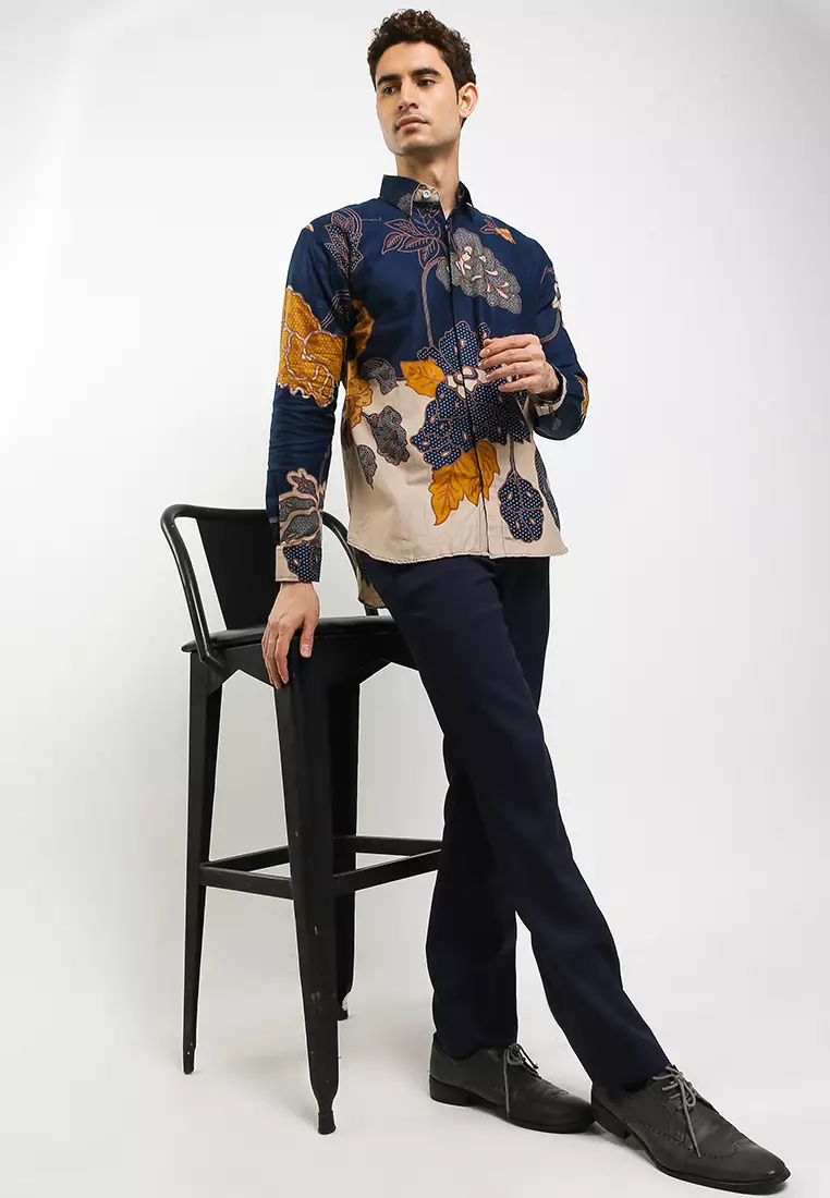 Pradipta Kemeja Batik Exclusive Premium Pria Casual Modern Lengan Panjang