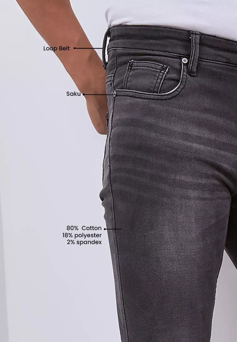 MANZONE - Celana Panjang Denim Pria Torso 02 - Grey Warna GREY
