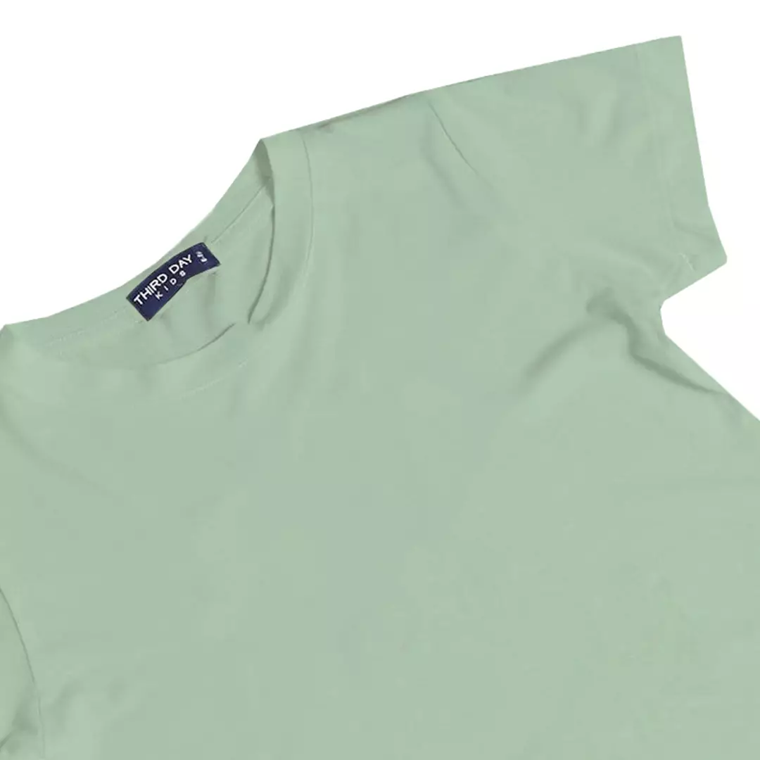 KU117 kaos anak boy girl polos hijau sage