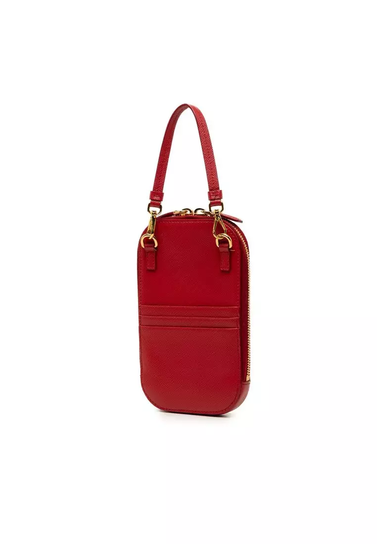 Pre-Loved Prada Saffiano Zip Phone Holder