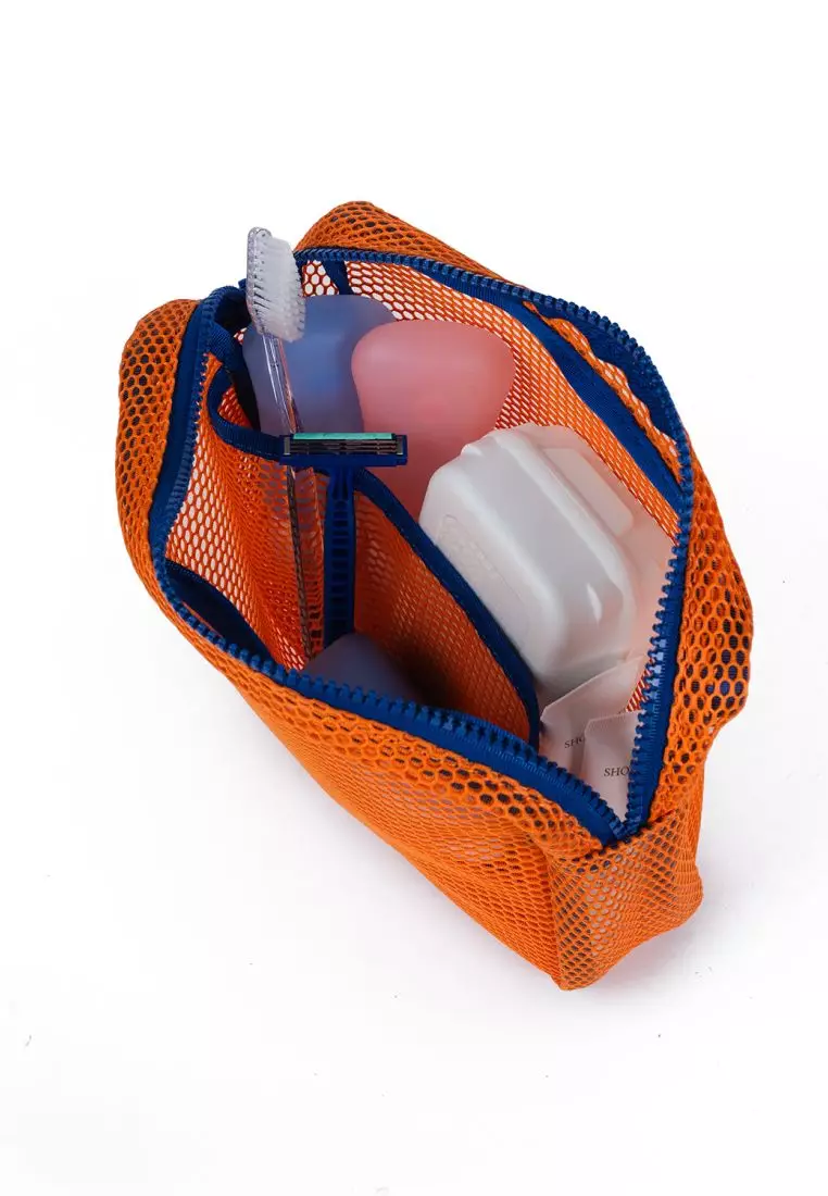 Crossing Jules Everywhere Mesh Pouch (Large) - Orange/Blue