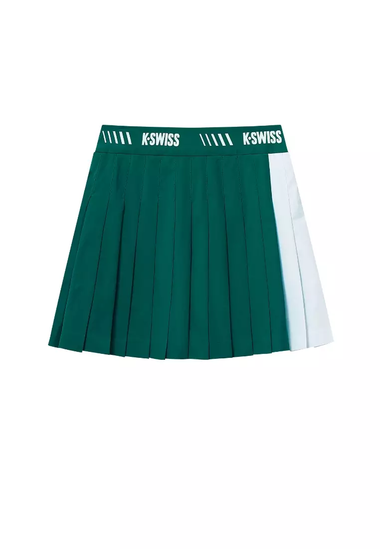 女裝 K-SWISS LOGO 拼色百褶網球短裙