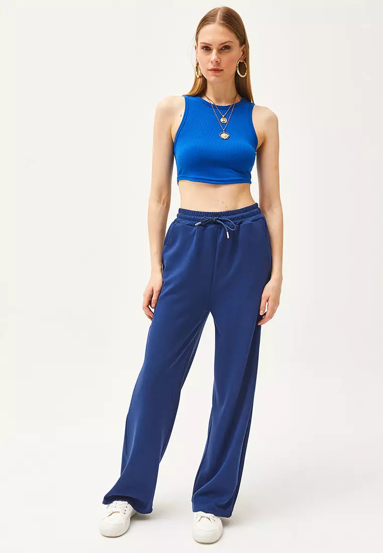 Pockets Modal Palazzo Sweatpants