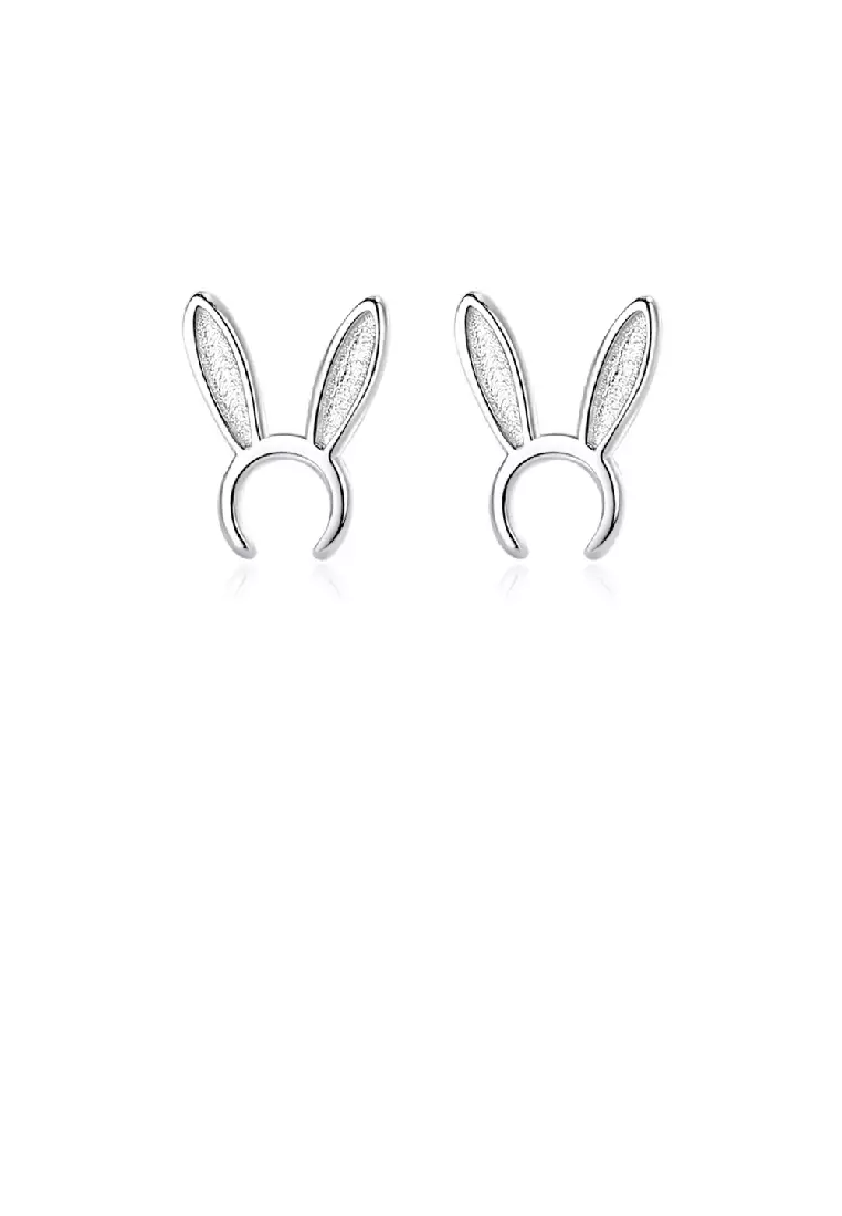 Rabbit best sale stud earrings
