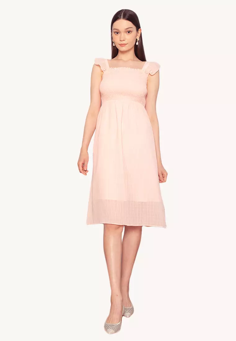 pink cocktail dress with sleeves