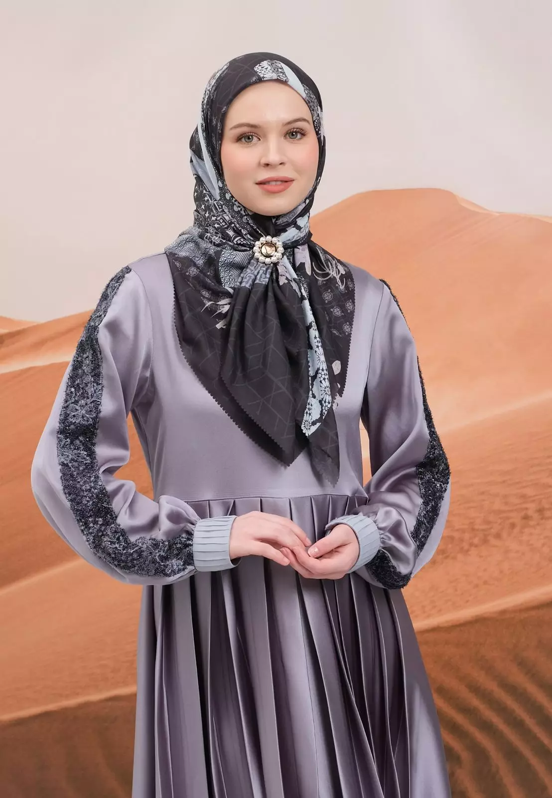 Dilara Printed Scarf | Hijab Segi Empat Motif