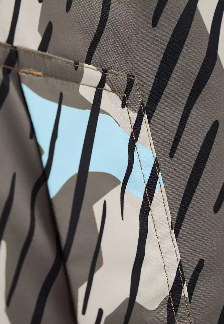 MENS TOBACCO MERCURY CAMO REVERSIBLE RAIN CAMO JACKET