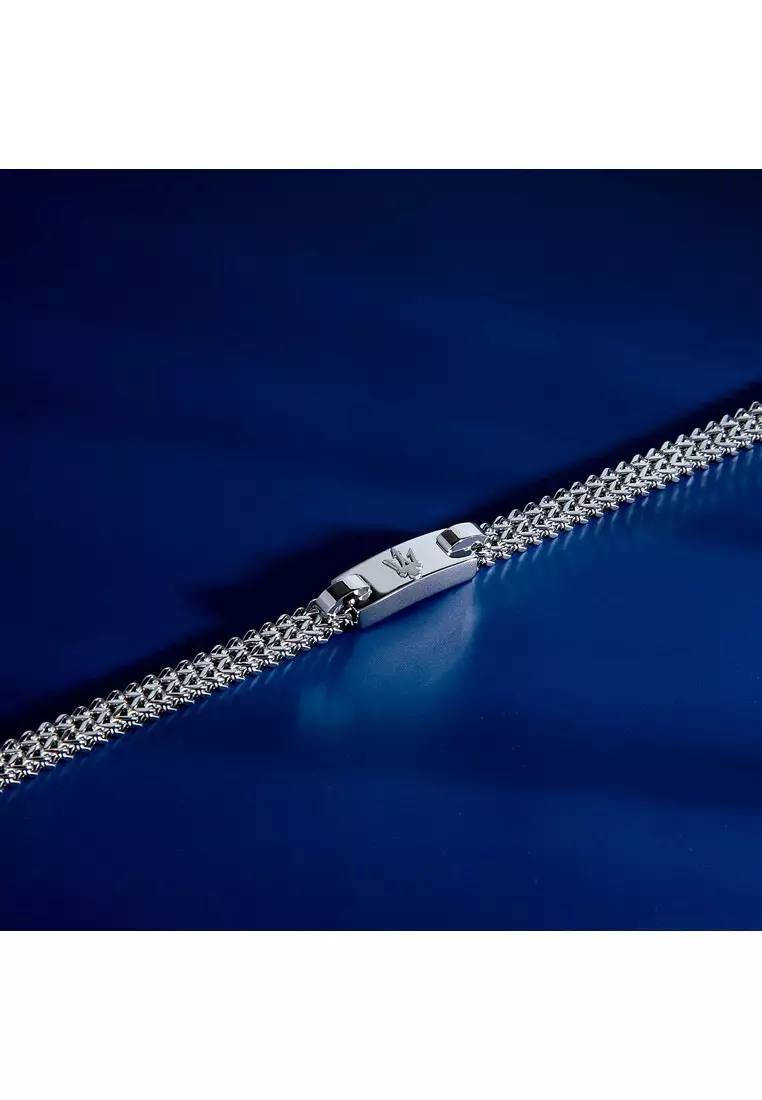 Maserati Iconic Men's Bracelet, 19+3.5cm, Stainless Steel jewellery, Silver, JM425AVD104