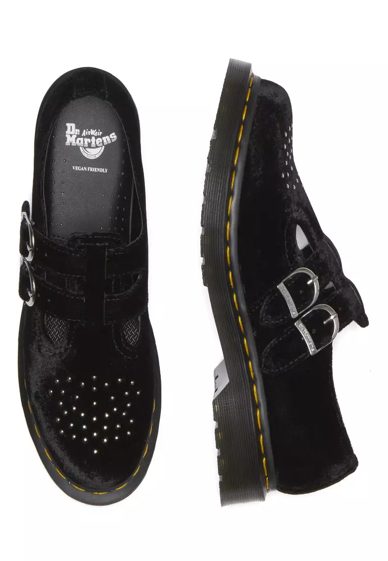 8065 Vegan Velvet Mary Jane Shoes Black Women