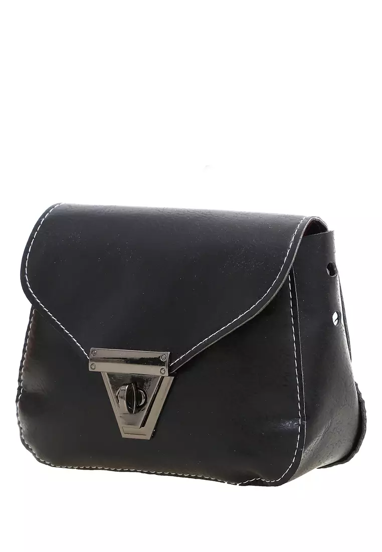 Werlyn Tas Selempang Kasual Wanita Klasik Material Kulit Leather ORIGINAL - Black