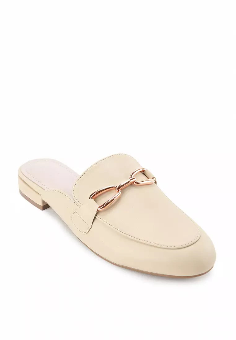 NYLA J2283-3 SLIP ON MULES CREAM