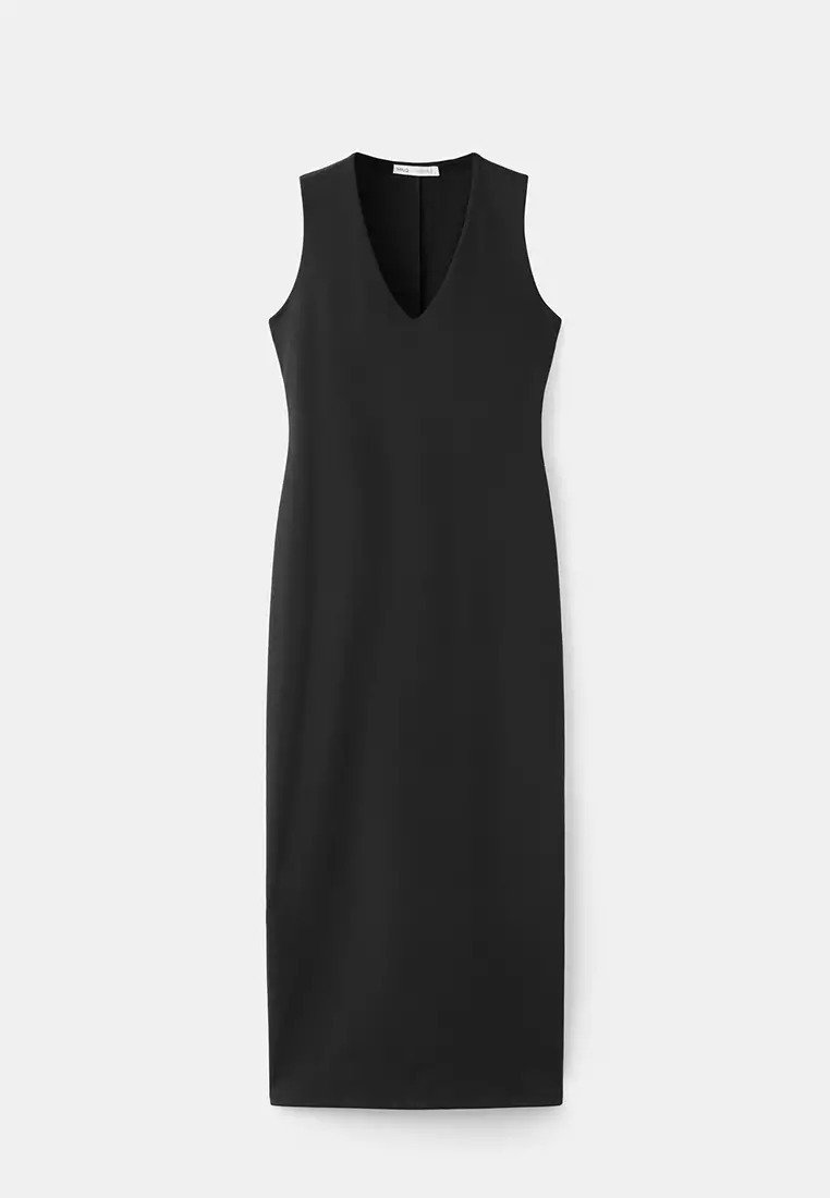 Fitted V-Neck Dress
