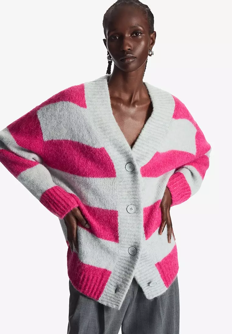 Pink and top gray cardigan