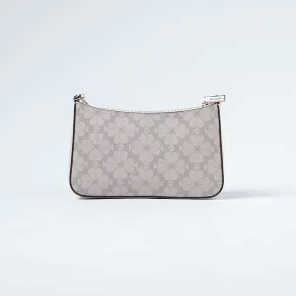 Tas KATE SPADE JACQUARD MONOGRAM BEIGE MULTI POCHETTE SHOULDER BAG 100% ORIGINAL