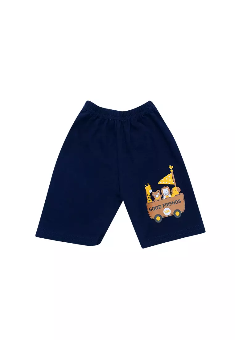 Skabe Pakaian Bayi Anak Laki Laki Baju Atasan Oblong Lengan Pendek Motif Good Friends Setelan Celana Kaos Warna Tua All Size Usia 12 Bulan Hingga 18 Bulan 3403