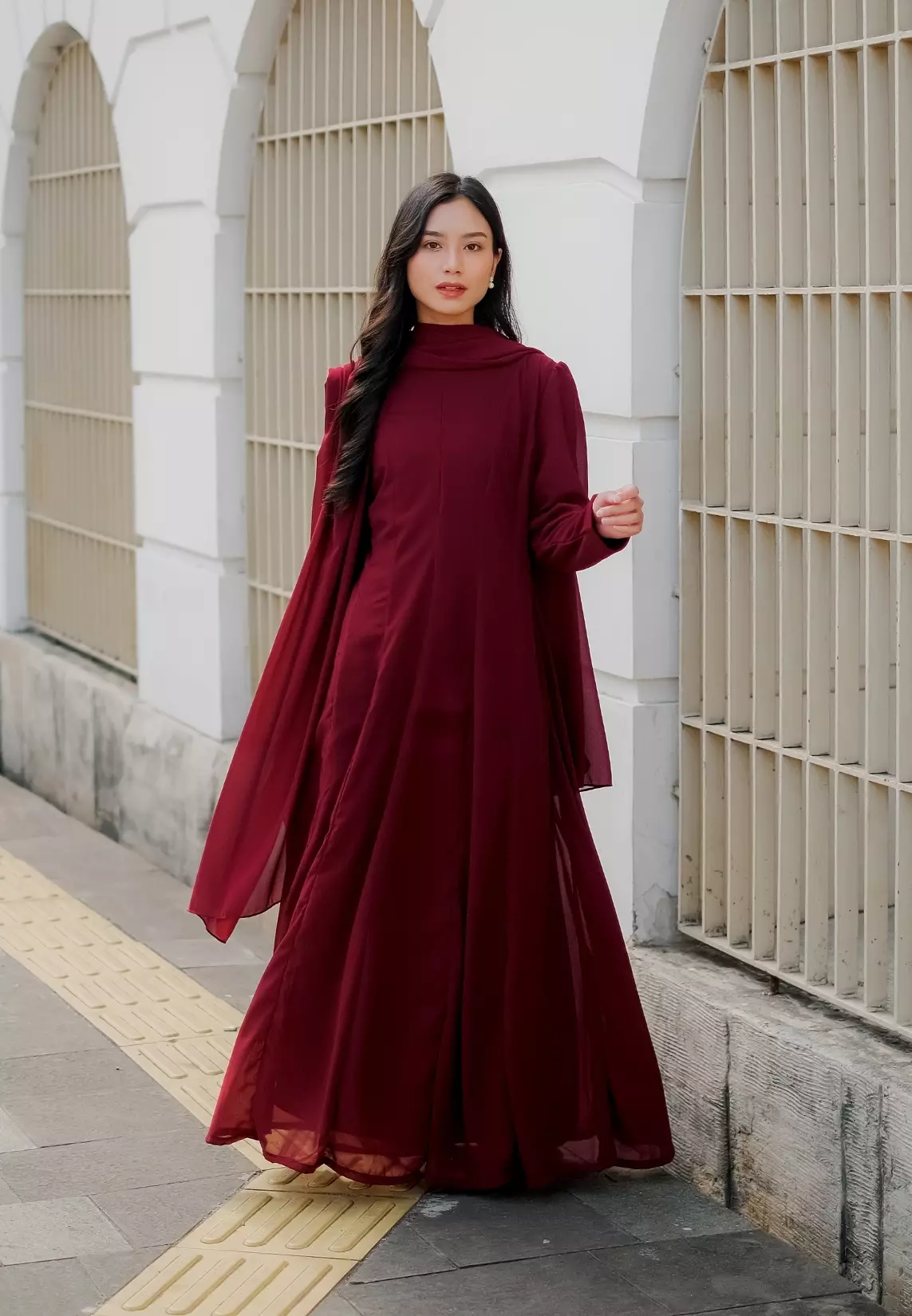 Anastasia Dress - Maroon