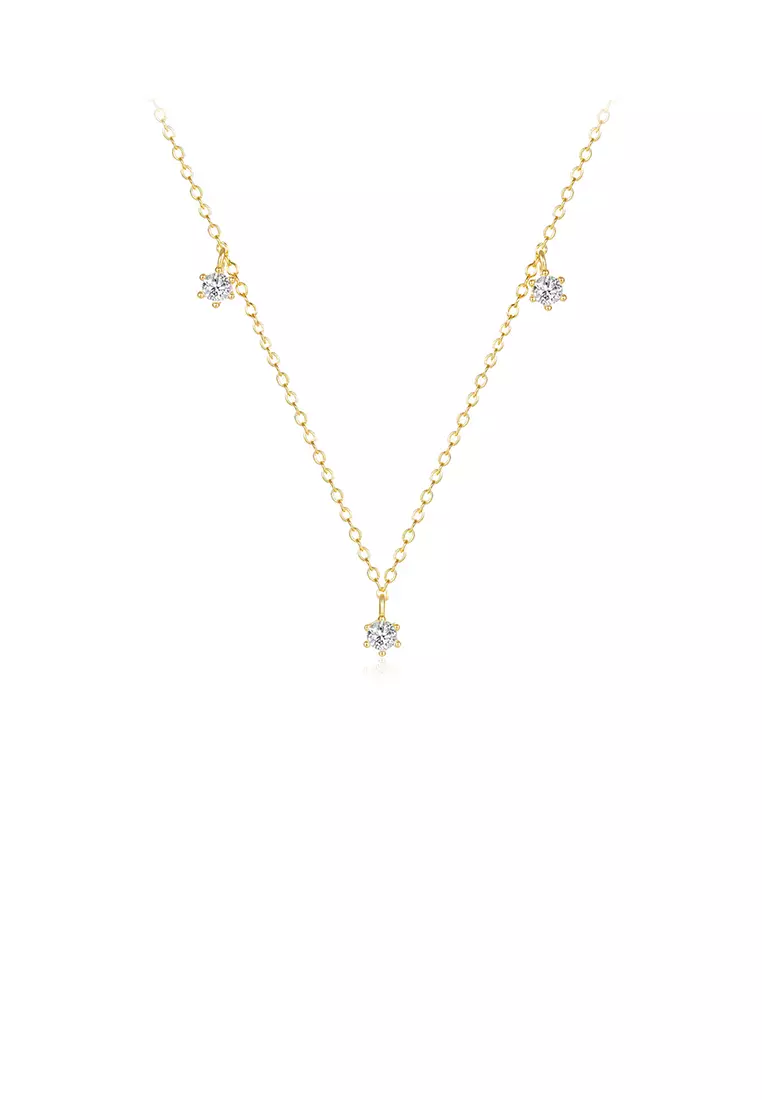 Gold zirconia clearance necklace