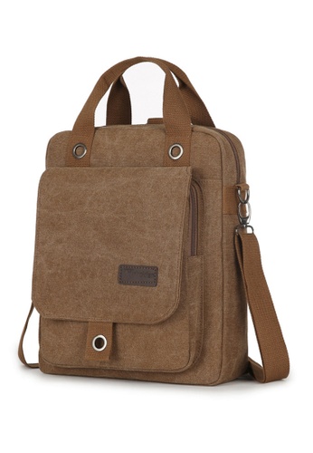 Buy Jackbox 2 Style Canvas Bag Ipad Tablet Messenger Sling Bag Backpack 334 Brown Online Zalora Malaysia
