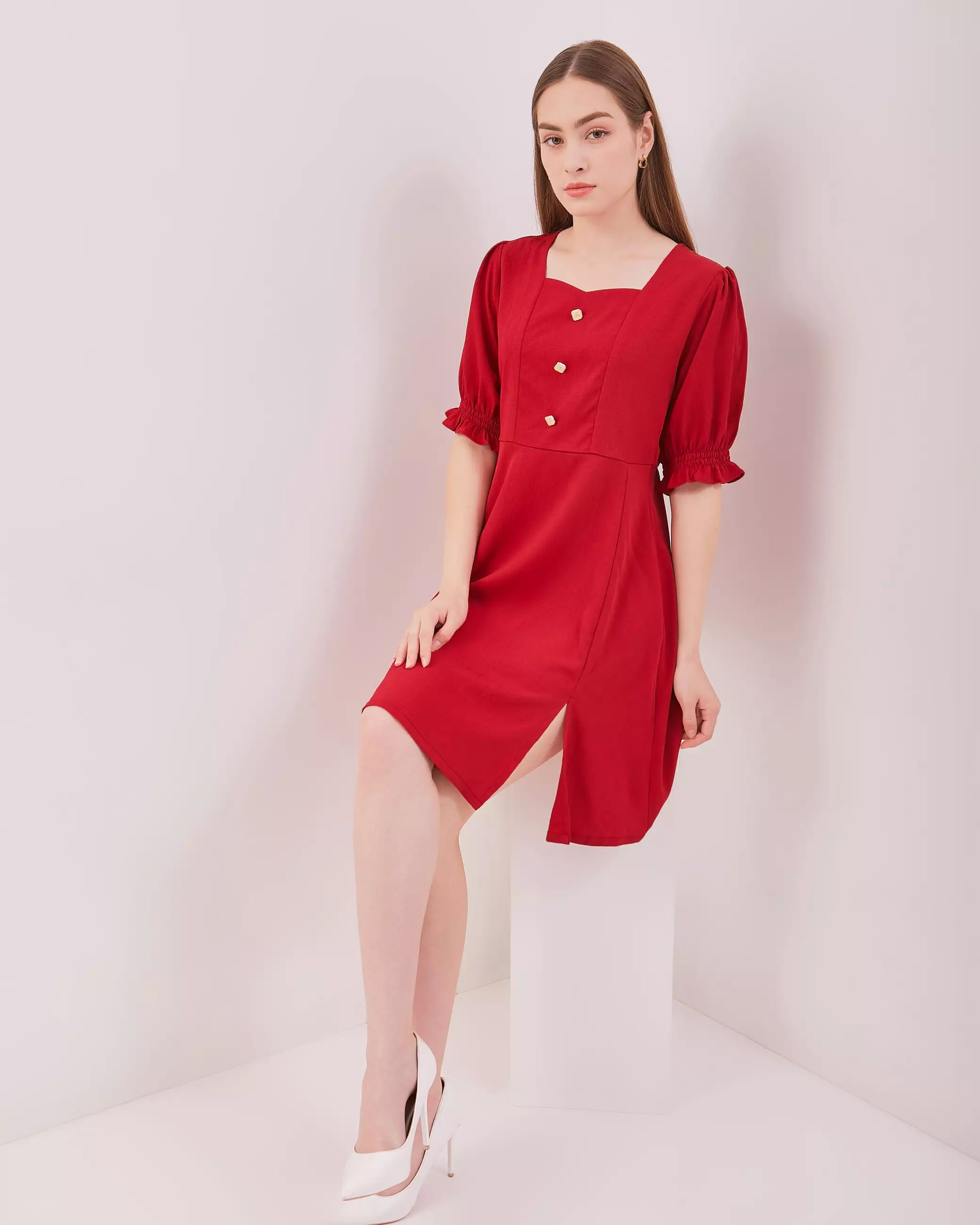 Urban Exchange Melody Dress Red - Gaun Kasual Dress Red Dress Natal