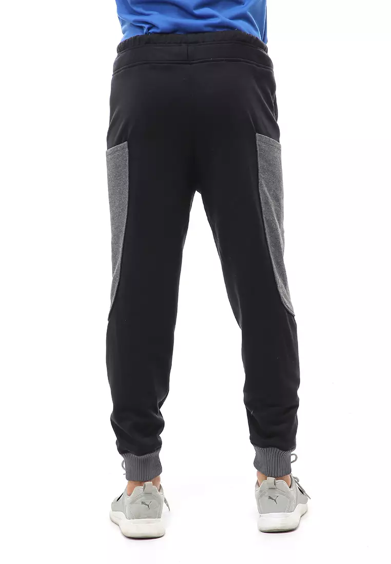 Locko Long Pants Celana Panjang Jogger Pria Material Fleece ORIGINAL - Black Gray