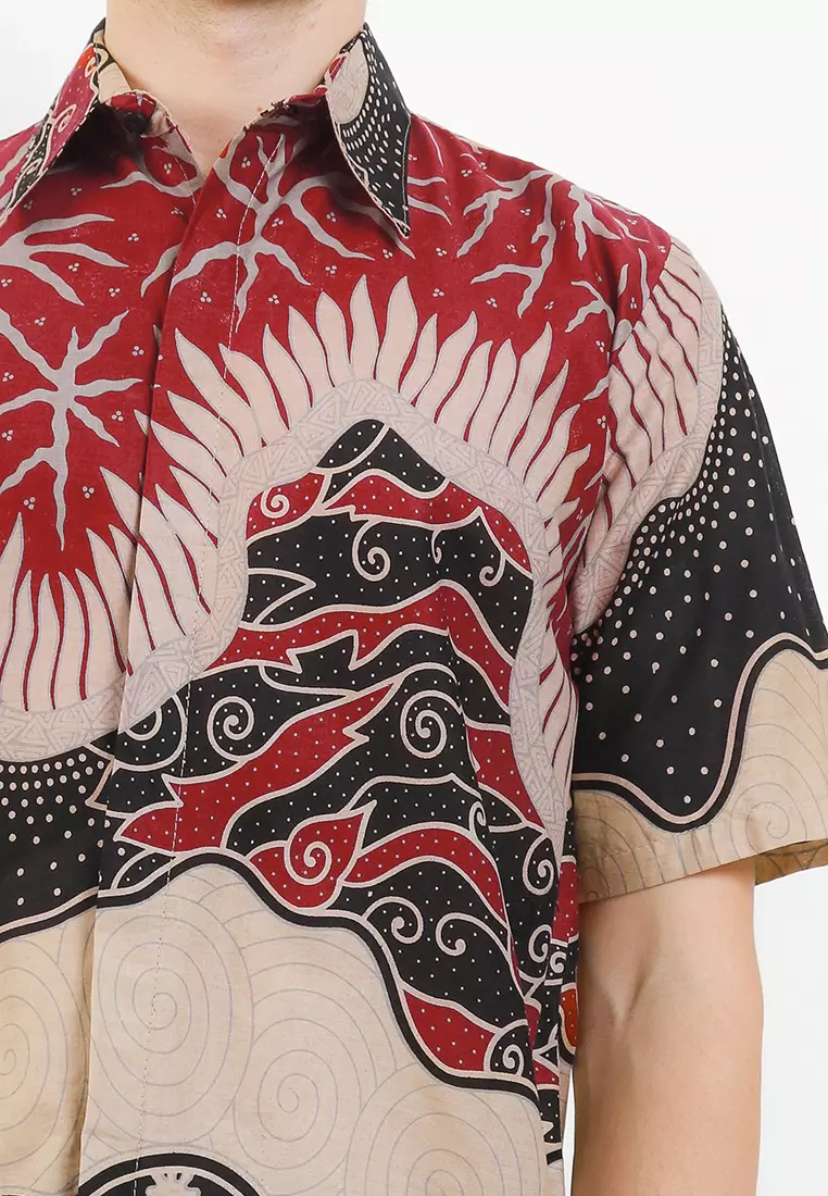 Hawaii Kemeja Batik Premium Pria Casual Modern Lengan Pendek