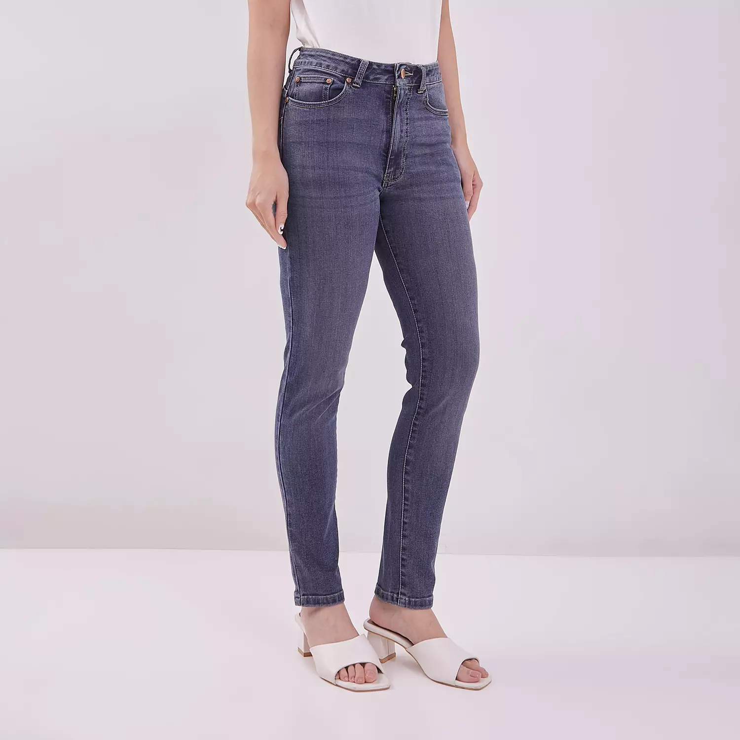 DUST Celana High Rise  Skinny Jeans Sandita Medium Dark Blue (D. 3633-HR)