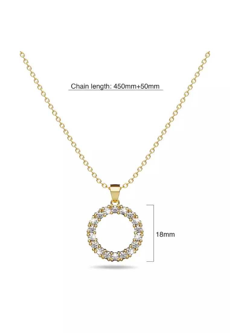 Crystal Halo Gold Necklace