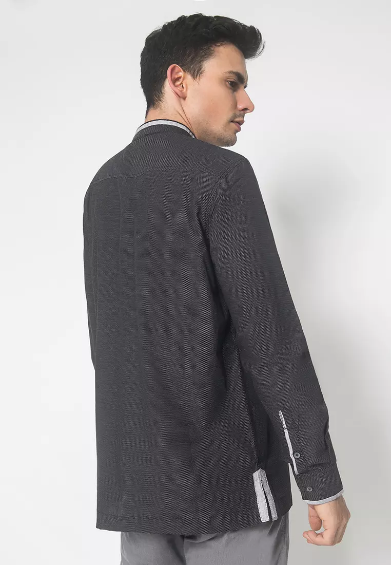 LGS - Baju Koko Pria - Lengan Panjang - Hitam - CSH.286.S950K.275.C-L/S