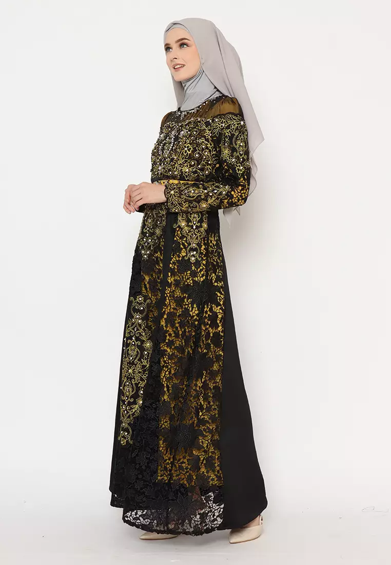 Bibiq Gamis Brokat Satin