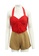 Vatanika red vatanika Red and Brown Romper with Pleated Front C3EA2AA1E26CB5GS_2