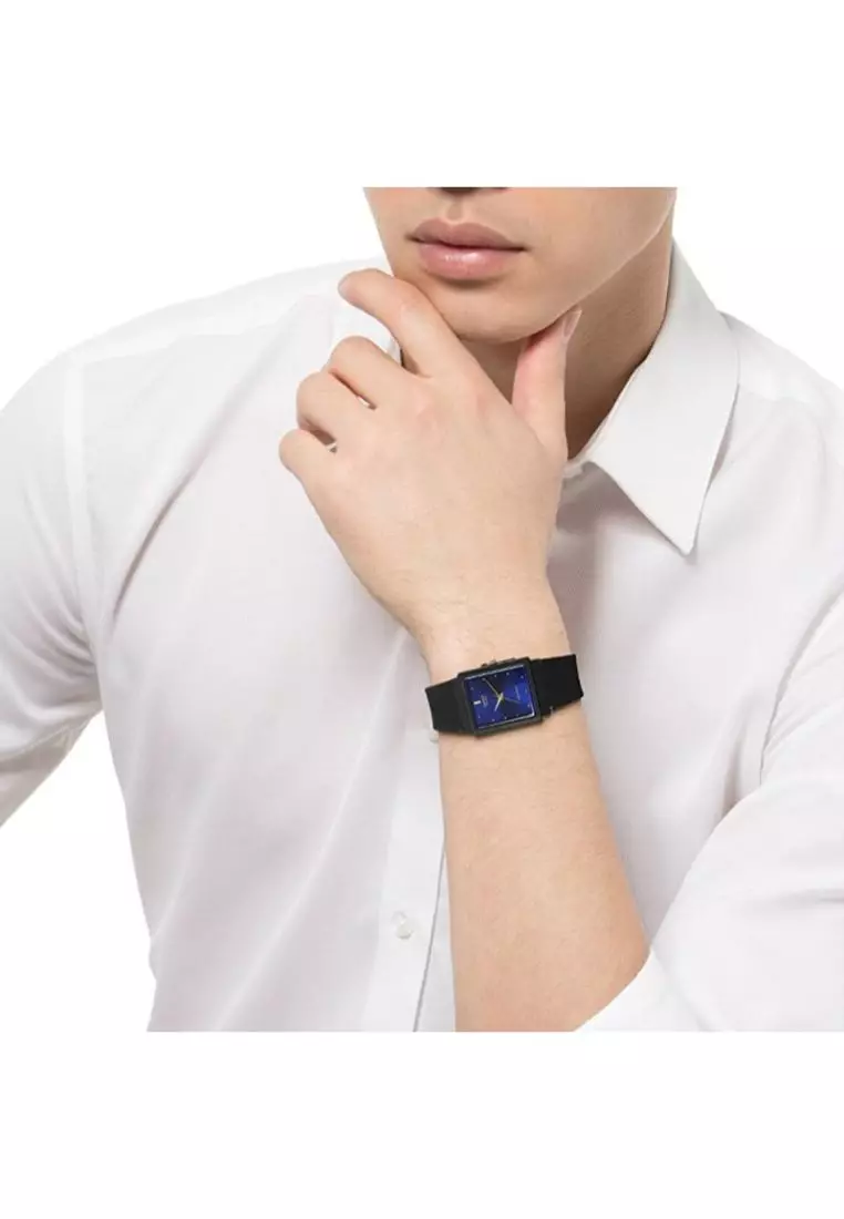 Men's Analog Watch MQ-38-2A Blue dial with Black Resin Band Watch for men