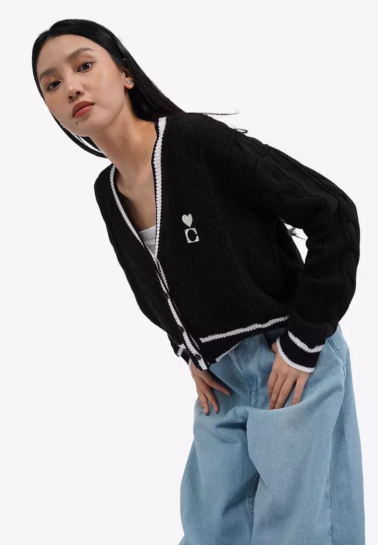 Jual COLORBOX Long Sleeve Varsity Knit Cardigan Original 2025