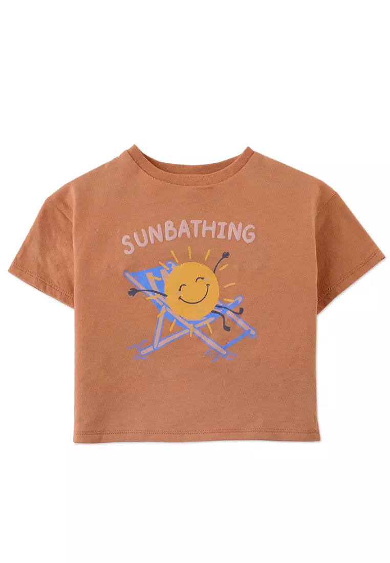 Baby Girls Sunbathing Graphic Tee