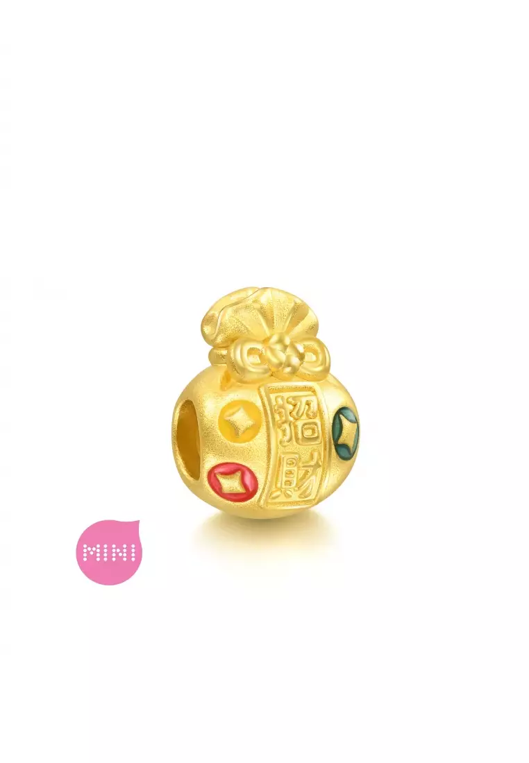 999 24K Solid Gold Blessings & Culture Lucky Charm 93823C (Bracelet not included)